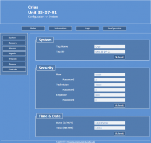 Remote access configuration page
